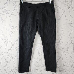 Patrizio Messagerie Black Gray Jacquard Slim Fit Pants